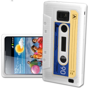 Coque K7 cassette retro blanche pour Samsung Galaxy S2
