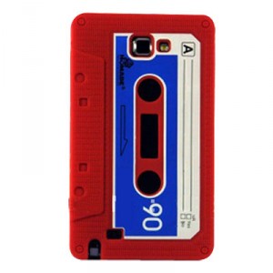 Coque rétro cassette rouge pour Galaxy Note