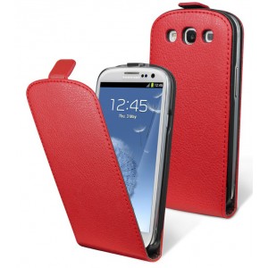 Etui cuir couleur rouge Moxie pour Samsung Galaxy S3