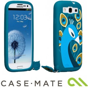 Coque Paon collection "créatures" de marque Case Mate pour Samsung Galaxy S3 (Bleu Turquoise)