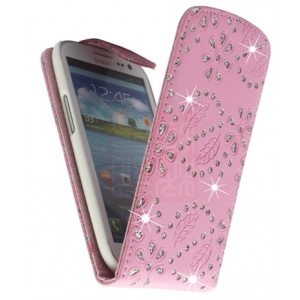 Housse Rose Strass diamants pour Samsung Galaxy S3 - étui strass