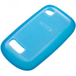 Coque silicone origine Nokia Asha 200 couleur bleu