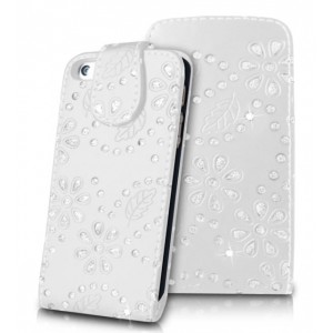Housse strass diamants blanche pour iPhone 5