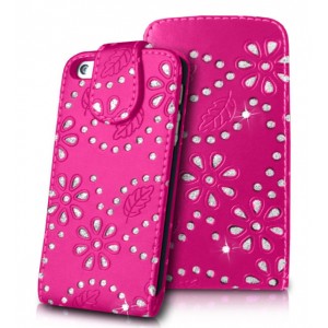 Housse rose diamants strass pour iPhone 5 - 12,90€