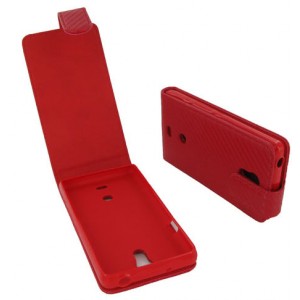 Etui rouge pour Sony Xperia T style carbone