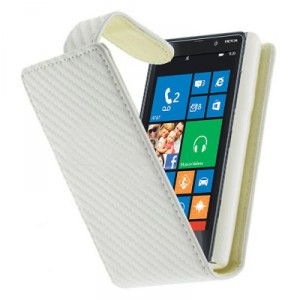 Housse blanche style carbone Nokia Lumia 820