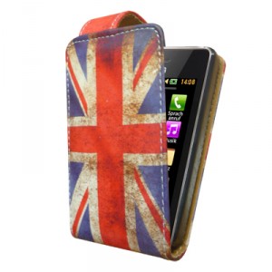 Housse à rabat vintage drapeau Angleterre UK pour LG T385 wifi