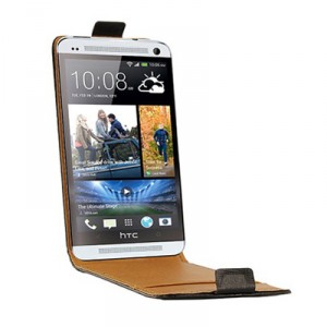 Housse noire luxe cuir pour HTC One