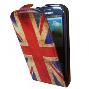 Housse à rabat drapeau Angleterre vintage pour Samsung Galaxy S3 mini