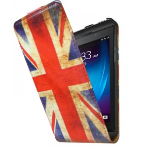 Housse à rabat drapeau Angleterre vintage pour Blackberry Z10