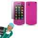 Etui silicone en TPU Plus filme de protection Rose pour Samsung Wave 723 S7230