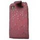 Housse diamant rose Strass et cuir pour Galaxy S2