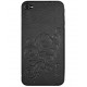Zagg Leather Skins Black embossed Finish - Protection arrière et côtés en cuir pour iPhone 4