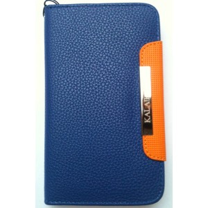 Etui Luxe en cuir pour Samsung Galaxy Note - couleur bleu