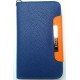 Etui Luxe en cuir pour Samsung Galaxy Note - couleur bleu