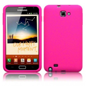 Coque en silicone rose pour Samsung Galaxy Note