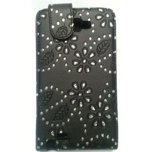 Housse strass pour Samsung Galaxy Note noir (incrustée diamant)