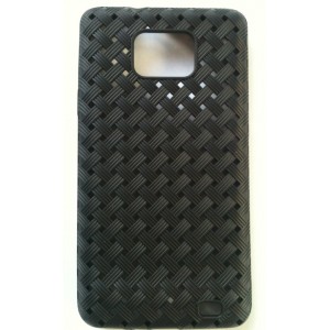 Coque Galaxy S2 bandes entrelacées - couleur noir