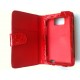 Etui cuir croco rouge pour Samsung Galaxy S2