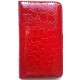 Etui cuir croco rouge pour Samsung Galaxy S2