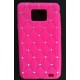 Coque silcone rose avec Strass pour Samsung Galaxy S2 i9100