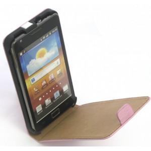 Housse cuir rose pour Samsung Galaxy S2