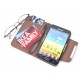 Etui cuir luxe rose pour Samsung Galaxy Note