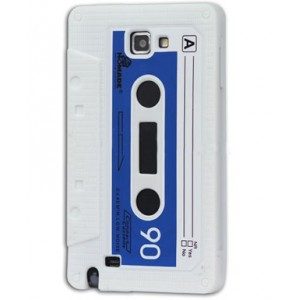 Coque blanche cassette pour Samsung Galaxy Note - Silicone K7 audio