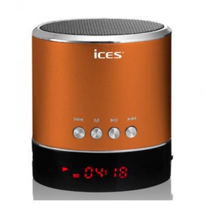 Mini Enceinte SD/USB/Jack Lenco couleur orange - compatible toute marque