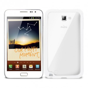 Coque rigide luxe PURO transparente à bord blanc pour Samsung Galaxy Note