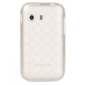 Silicone semi rigide transparente avec motif rond pour Samsung Galaxy Y