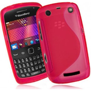 Coque silicone semi rigide rose transparente Blackberry Curve 9360