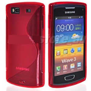 Coque silicone rouge Samsung Wave 3 S8600