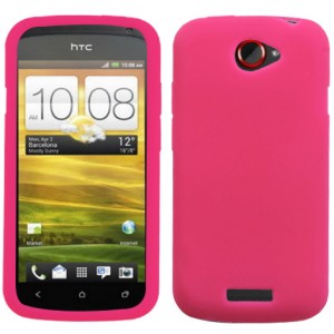 Coque rose en silicone HTC One S