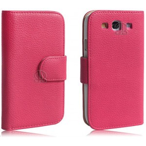 Housse portefeuille rose pour Samsung Galaxy S3
