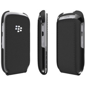 Etui de Protection rabat en Cuir Flip Shell d'Origine Blackberry 9320 - Couleur Noir