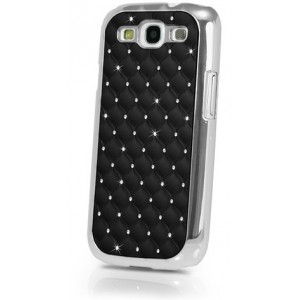 Coque noir avec strass diamants pour Samsung Galaxy S3