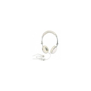 Casque audio blanc avec micro + reglage volume pour les mobiles