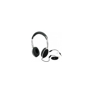 Casque audio noir avec micro + reglage volume pour les mobiles