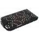 Etui strass diamants noir pour le Samsung Galaxy S3 - Housse diamants/motif fleur