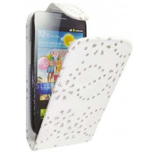 Etui strass diamants blanc pour Samsung Galaxy S3 - housse blanche