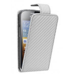 Etui blanc style carbone pour le Samsung Galaxy Ace 2