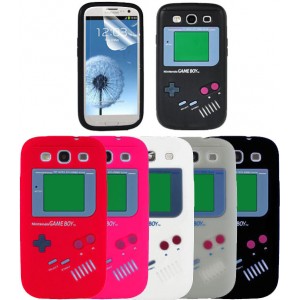 Coque en silicone Game Boy pour Samsung Galaxy S3 - noir, blanc ou rose.