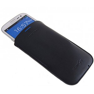 Etui vertical cuir origine bleu pour Samsung Galaxy S3