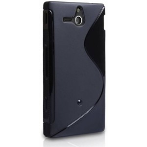 Coque/étui silicone noir de protection du Sony Xperia U