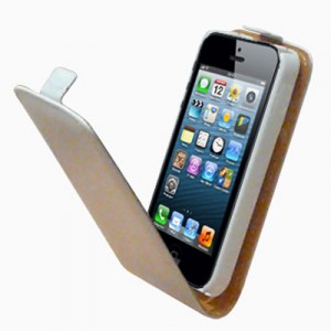 Etui en cuir blanc pour iPhone 5 de luxe