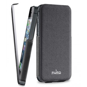 Housse luxe ultra-fine Puro cuir noir pour iPhone 5