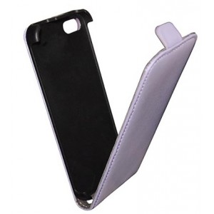 Etui cuir mauve/parme pour iPhone 5