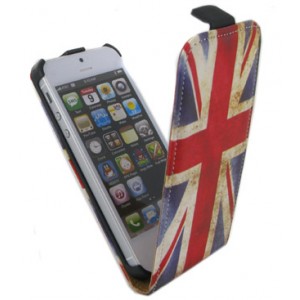 Etui à rabat drapeau UK Angleterre vintage pour iPhone 5