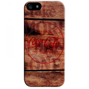 Coque officielle Coca-Cola pour iPhone 5 motif : bois